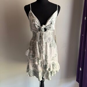 Ocean Drive NEW Sage Green and White Mini Dress Women’s Size Small